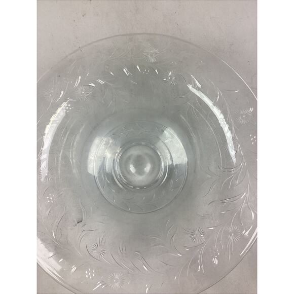 Large Vintage Glass Floral Salad Serving Bowl - 12”D - Picture 5 of 8